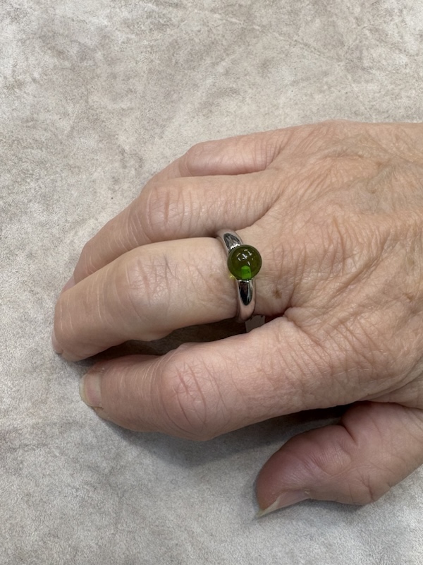 Ring Silber mit karibi. Bernstein