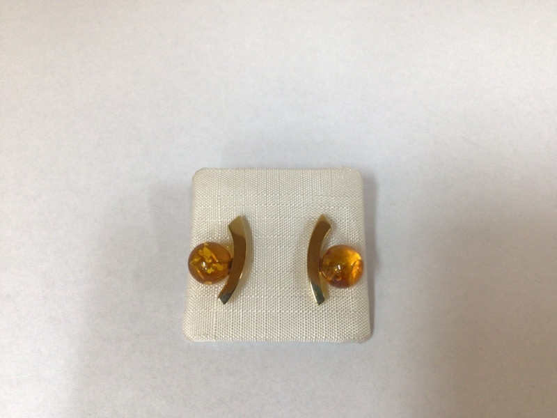 Ohrstecker brauner Bernstein SGP