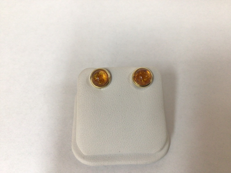 Ohrstecker Gold 8 ct brauner Bernstein