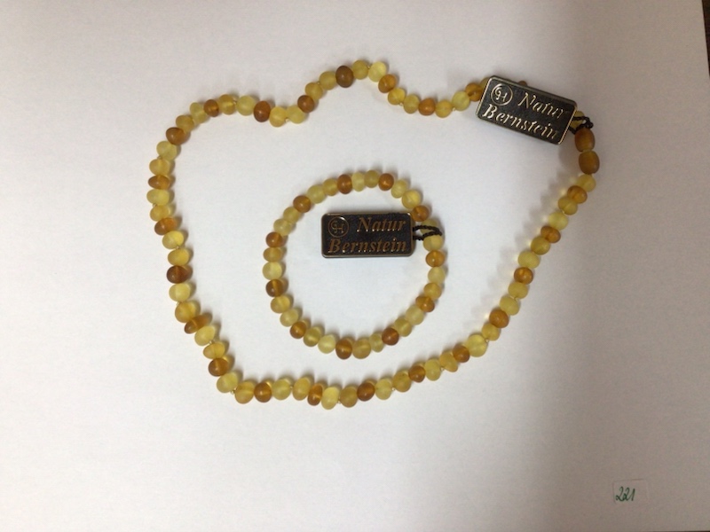 Set Kette und Armband Bernstein braun