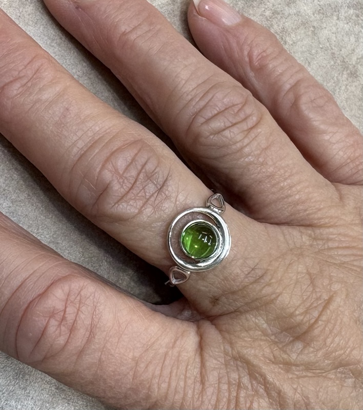 Ring Silber mit karibi. Bernstein