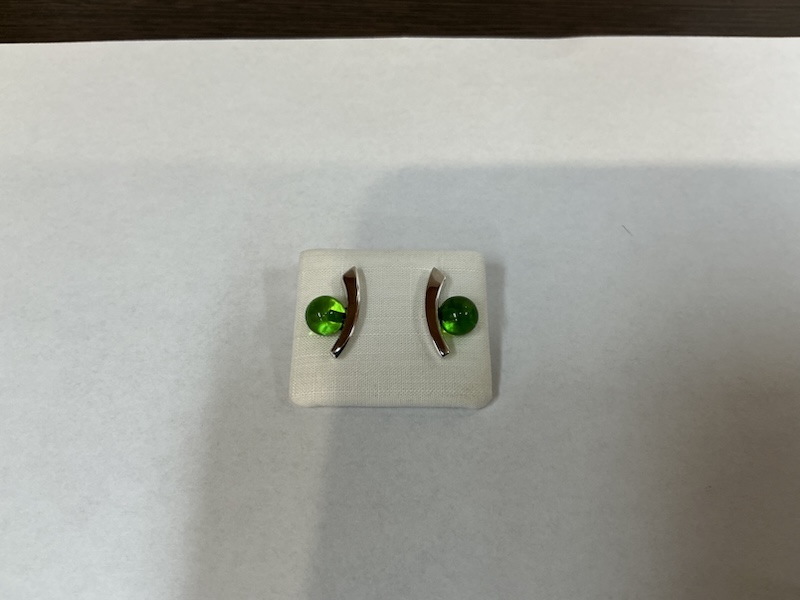 1 P.Ohrstecker Silber karibi. Bernstein