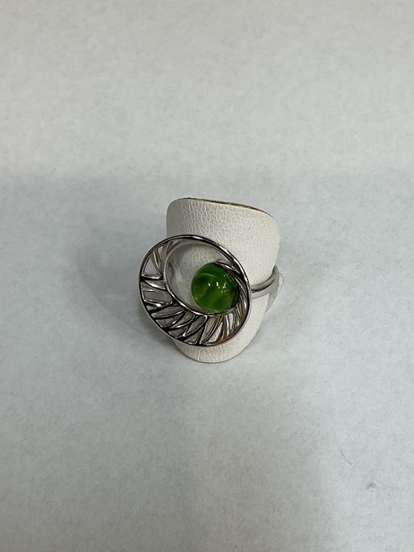 Ring Silber mit karibi. Bernstein