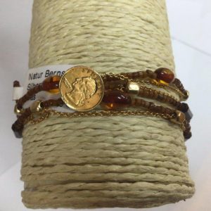 Bernstein Kette auch als Wickelarmband tragbar